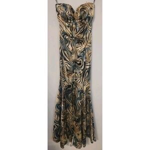 Vintage Y2K Xscape Dress Sz 4 Mermaid Evening‎ Gown Prom Formal Animal Long Maxi